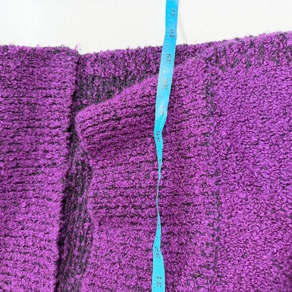 VTG Sideffects Sweater Womens Medium Purple Acrylic Duster Open Cardigan Pockets - Picture 4 of 7